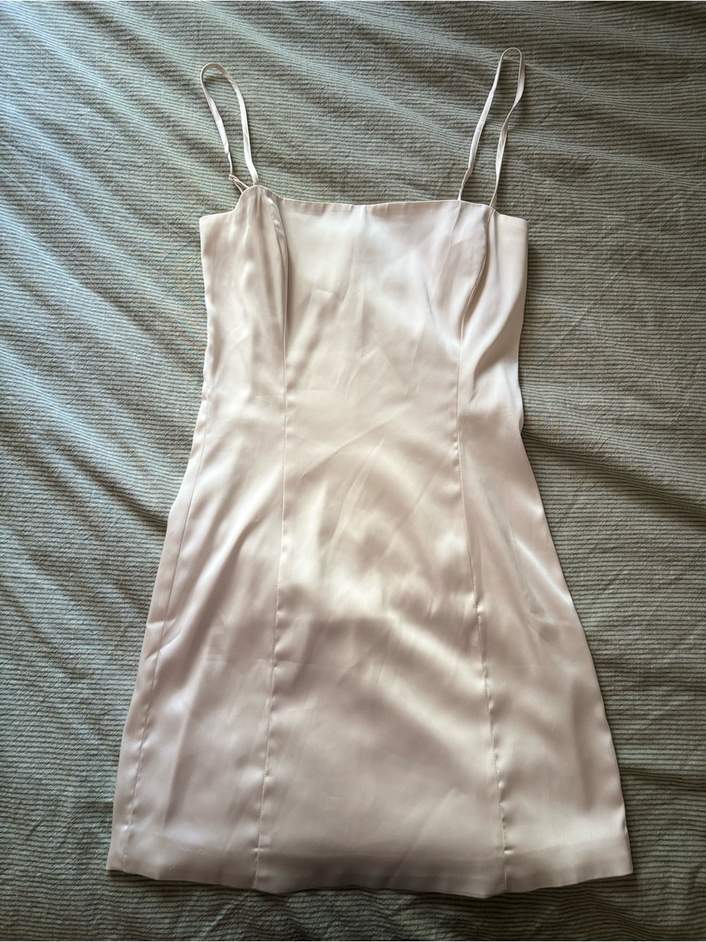 Sunday best white satin dress
